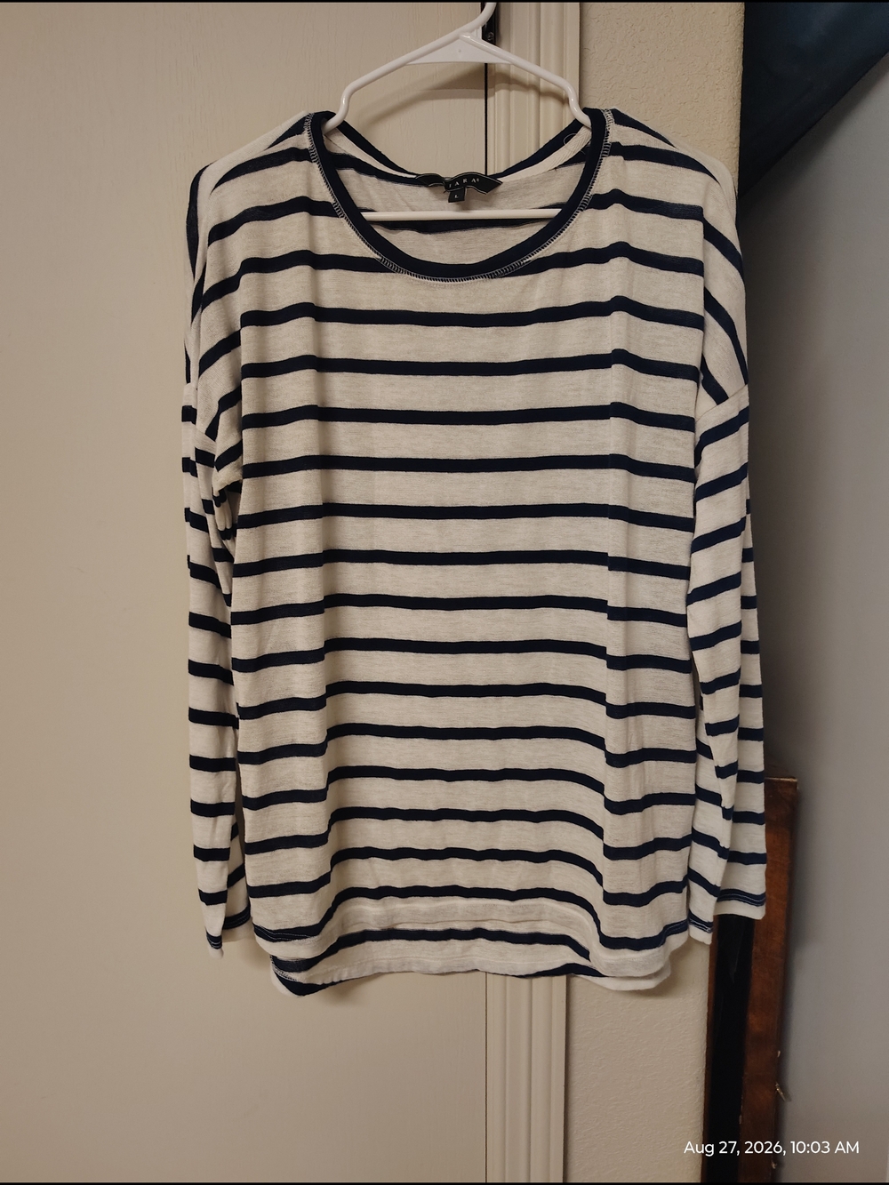 Kiara Navy & White Striped Long-Sleeve Tee